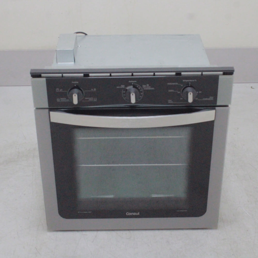 Forno de embutir elétrico Consul 84 litros prata com Grill e Timer Autodesligamento - COB84ARBS3_WBOM_CC6476975