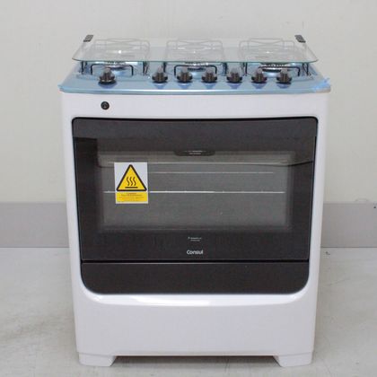 Fogão Consul 6 Bocas Branco com Botões Removíveis e Vidro Interno Vedado - CFS6NABUS2_WOTIMO_CB6140014 BIVOLT