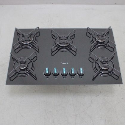 Cooktop 5 Bocas a Gás Consul com Grades  Estáveis  e Mesa de Vidro - CD075BEUS2_WOTIMO_CC6525007 BIVOLT