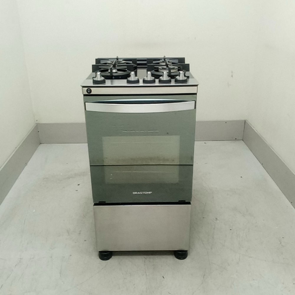 Fogão Brastemp 4 Bocas Inox com Mesa de Vidro, Dupla Chama e Grill Elétrico - BFO4VBRNS2_WOTIMO_CD6556337