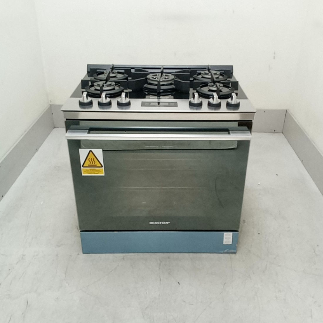 Fogão Brastemp 5 Bocas De Embutir Cor Inox Com Mesa De Vidro E Touch Timer Com Autodesligamento - Bys5vcrrs2_Wotimo_Cd6556339 220V