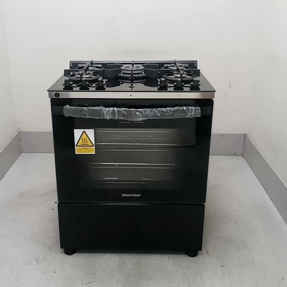 Fogão Brastemp 5 Bocas Preto Com Mesa De Vidro, Função Air Fryer E Turbo Chama - Bfs5laers2_Wotimo_Cd6596056 220V