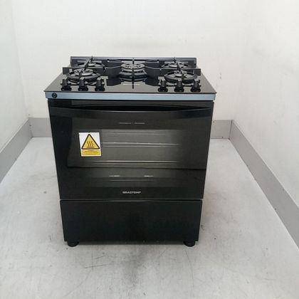 Fogão Brastemp 5 Bocas Preto Com Mesa de Vidro e Turbo Chama - BFS5VCEUS2_WOTIMO_CE6604634 BIVOLT