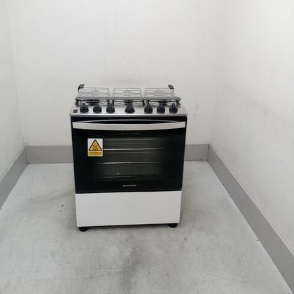 Fogão Brastemp 6 Bocas Branco com Botões Removíveis e Exclusivo Aro Protetor - BFS6NCBUS3_WBOM_CE6606643 BIVOLT