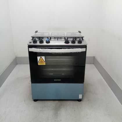Fogão Brastemp 5 Bocas Cor Inox com Turbo Chama - BFS5GDRNS3_WBOM_CE6607288 110V