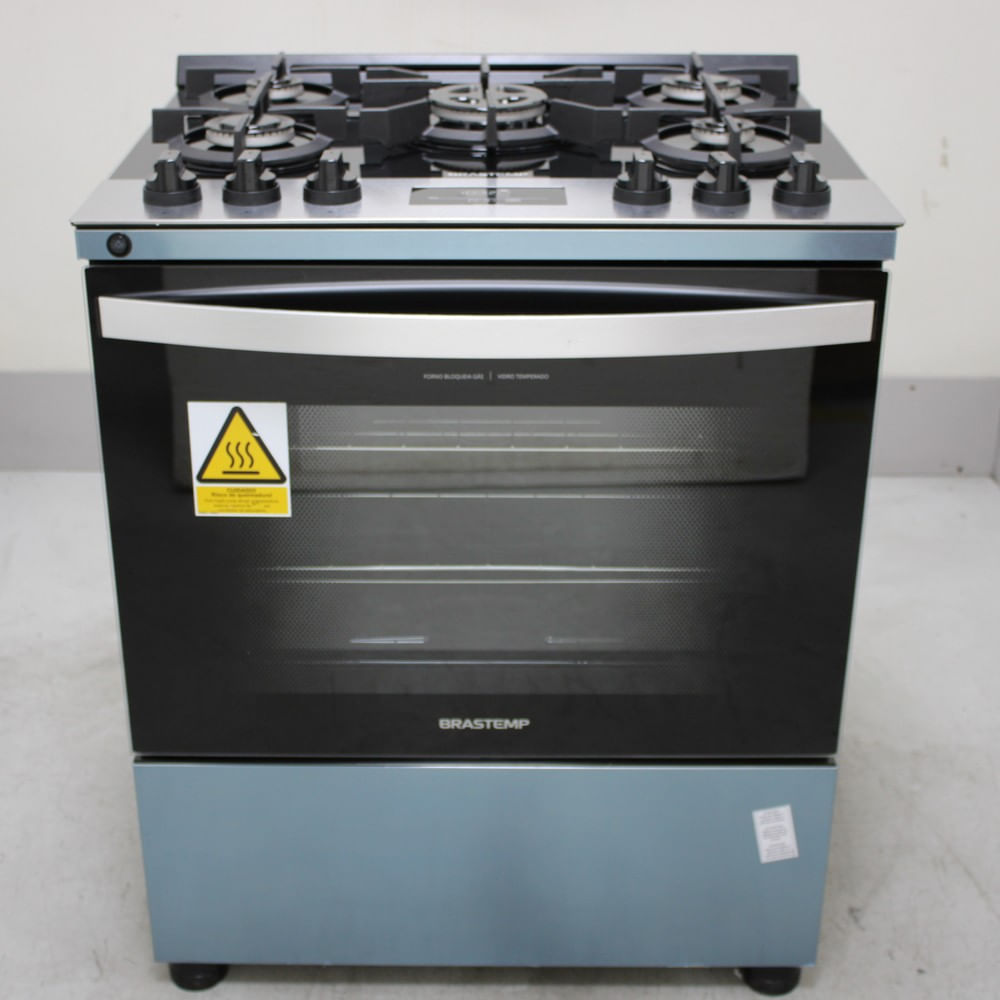 Fogão Brastemp 5 Bocas Cor Inox Com Mesa De Vidro, Turbo Chama E Timer - Bfs5xarus2_Wotimo_Ce6616168 Bivolt