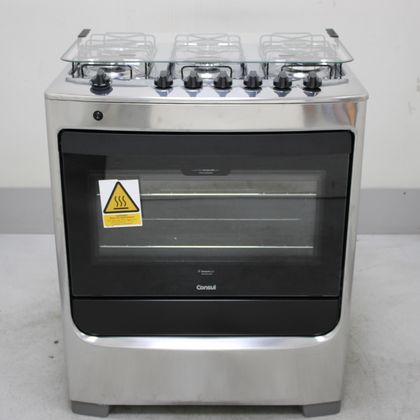 Fogão Consul 6 Bocas Cor Inox com Botões Removíveis e Vidro Interno Vedado - CFS6NARUS2_WOTIMO_CE6525426 BIVOLT