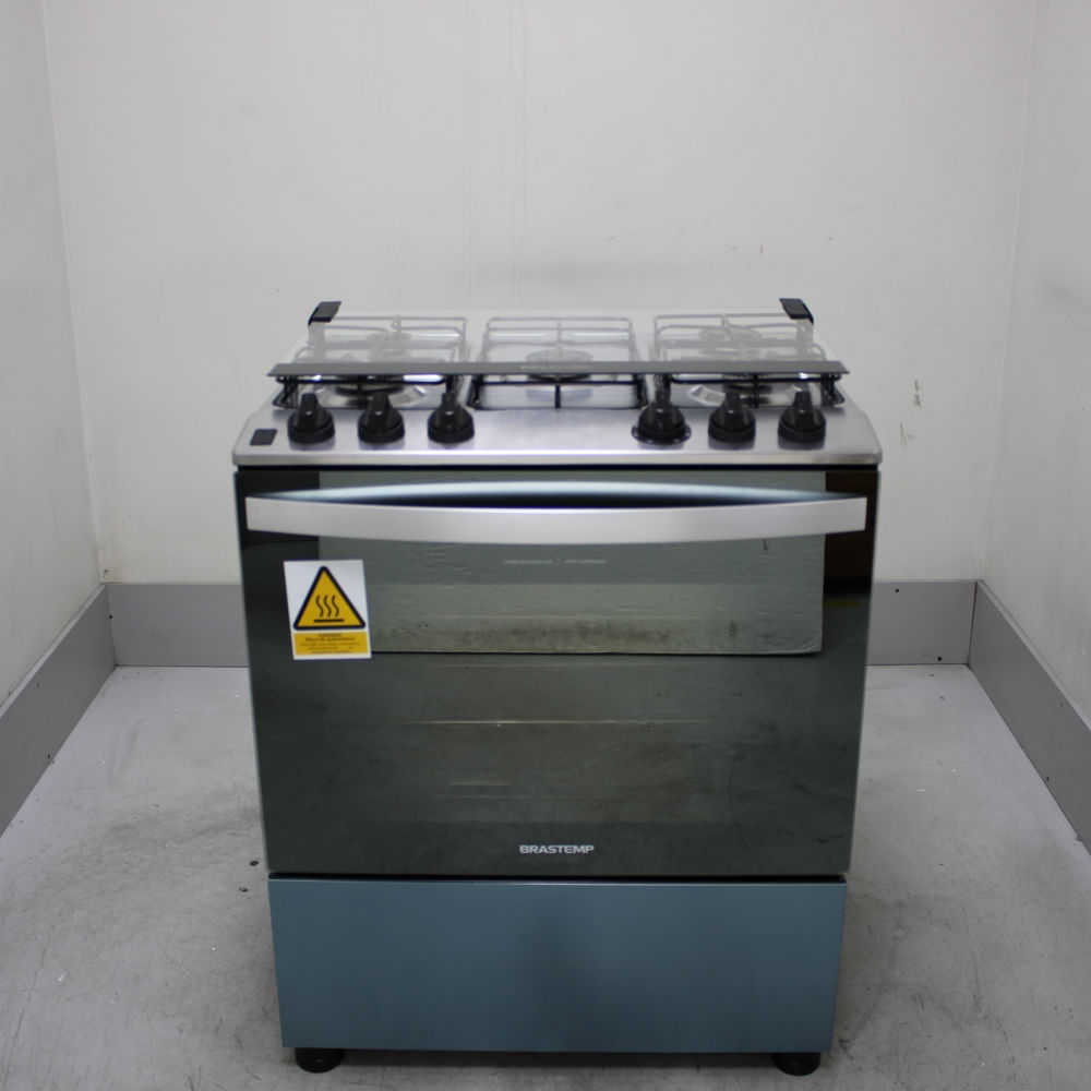 Fogão Brastemp 5 Bocas Cor Inox Com Botões Removíveis E Exclusivo Aro Protetor - Bfs5ncrus3_Wbom_Ce6613623 Bivolt