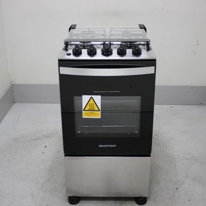 Fogão Brastemp 4 Bocas Inox com Duas Prateleiras com Alturas Ajustáveis - BFO4NBRUS3_WBOM_CE6614293 BIVOLT