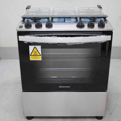 Fogão Brastemp 5 Bocas Cor Inox com Turbo Chama - BFS5GDRRS2_WOTIMO_CE6615367 220V