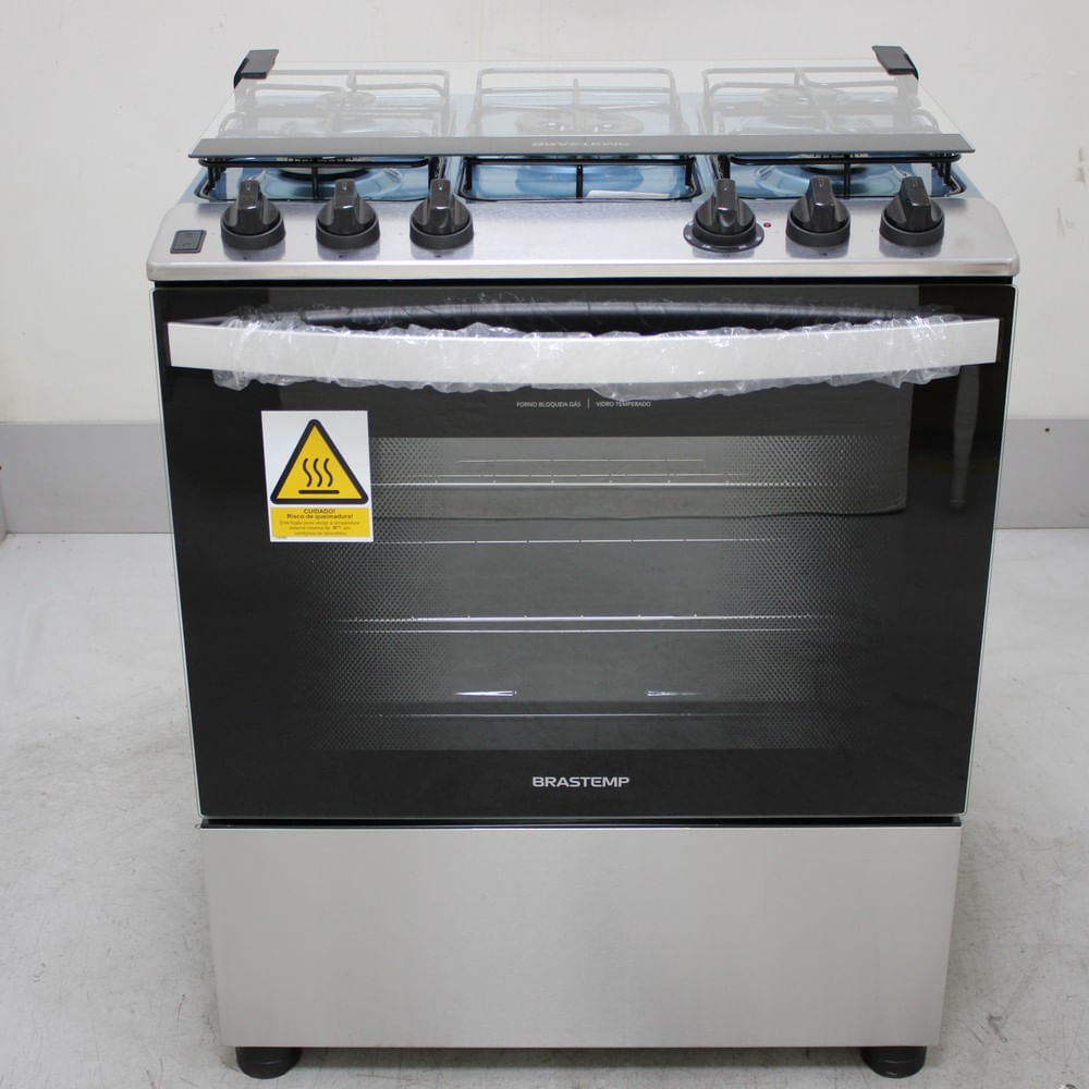 Fogão Brastemp 5 Bocas Cor Inox Com Turbo Chama - Bfs5gdrrs2_Wotimo_Ce6615367 220V