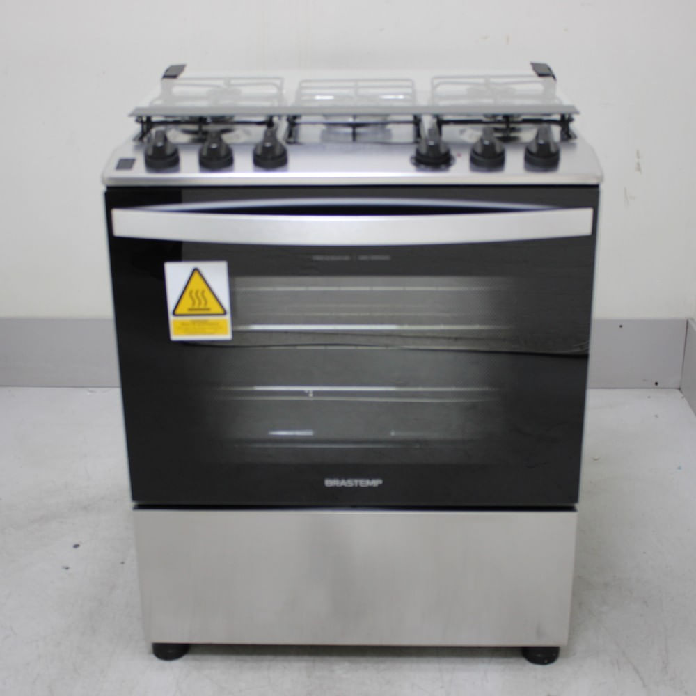 Fogão Brastemp 5 Bocas Cor Inox Com Turbo Chama - Bfs5gdrns3_Wbom_Ce6628867 110V