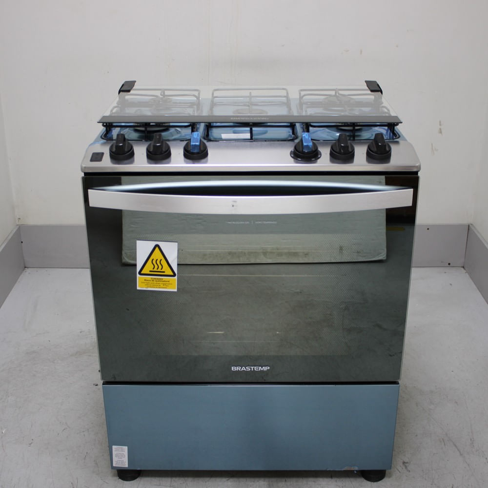 Fogão Brastemp 5 Bocas Cor Inox Com Botões Removíveis E Exclusivo Aro Protetor - Bfs5ncrus3_Wbom_Ce6628864 Bivolt
