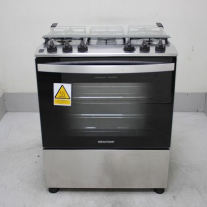 Fogão Brastemp 5 Bocas Cor Inox com Turbo Chama - BFS5GDRNS3_WBOM_CE6628865 110V