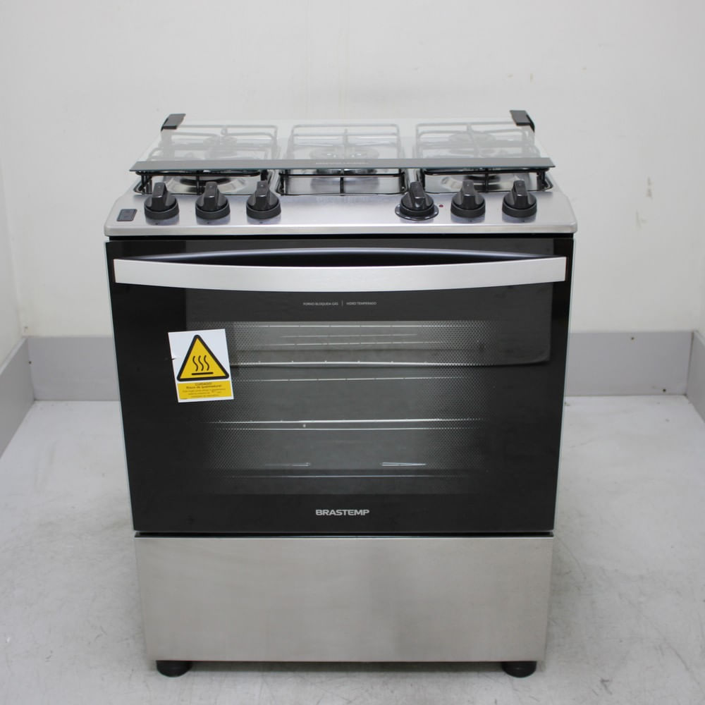 Fogão Brastemp 5 Bocas Cor Inox Com Turbo Chama - Bfs5gdrns3_Wbom_Ce6628863 110V
