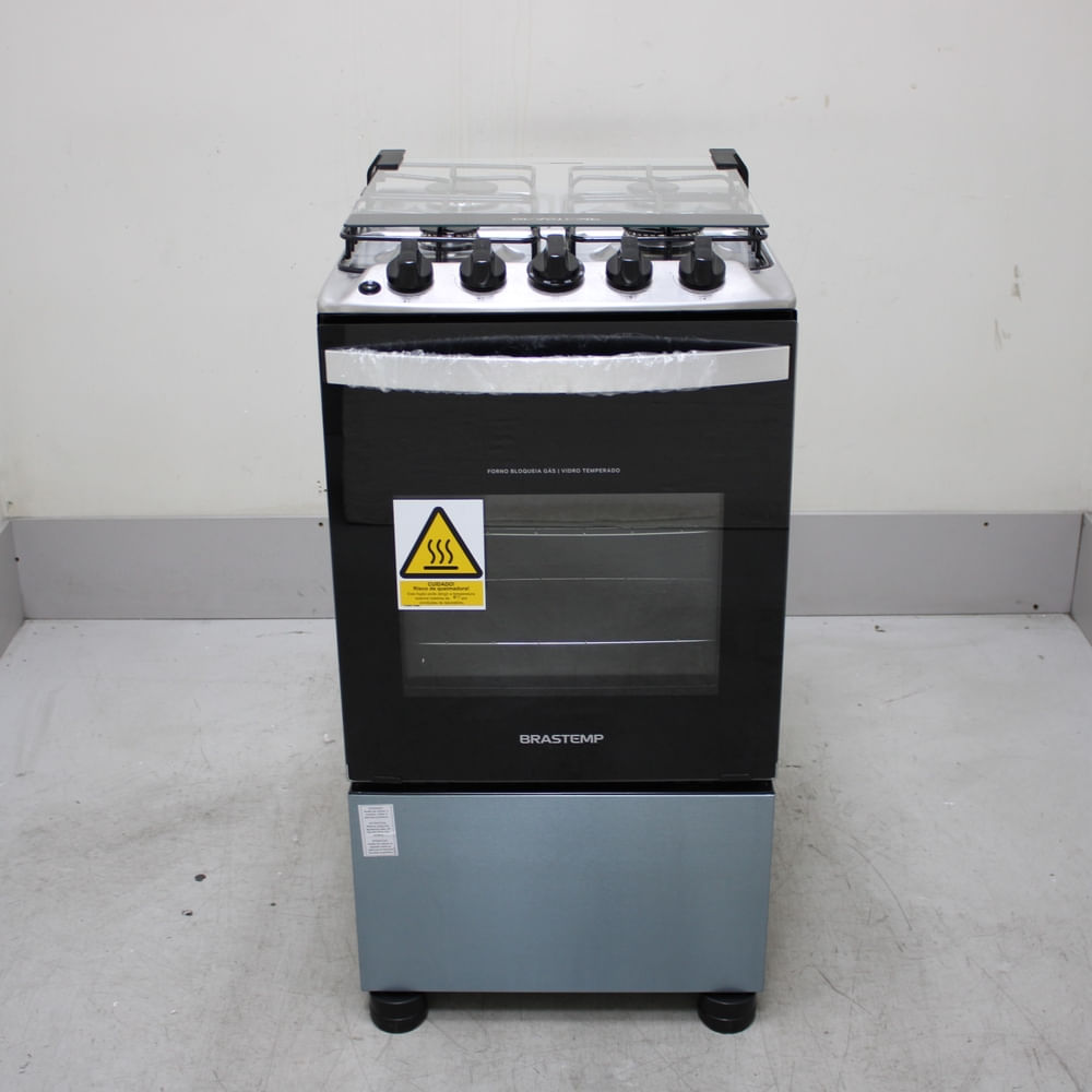 Fogão Brastemp 4 Bocas Inox Com Duas Prateleiras Com Alturas Ajustáveis - Bfo4nbrus2_Wotimo_Ce6623735 Bivolt
