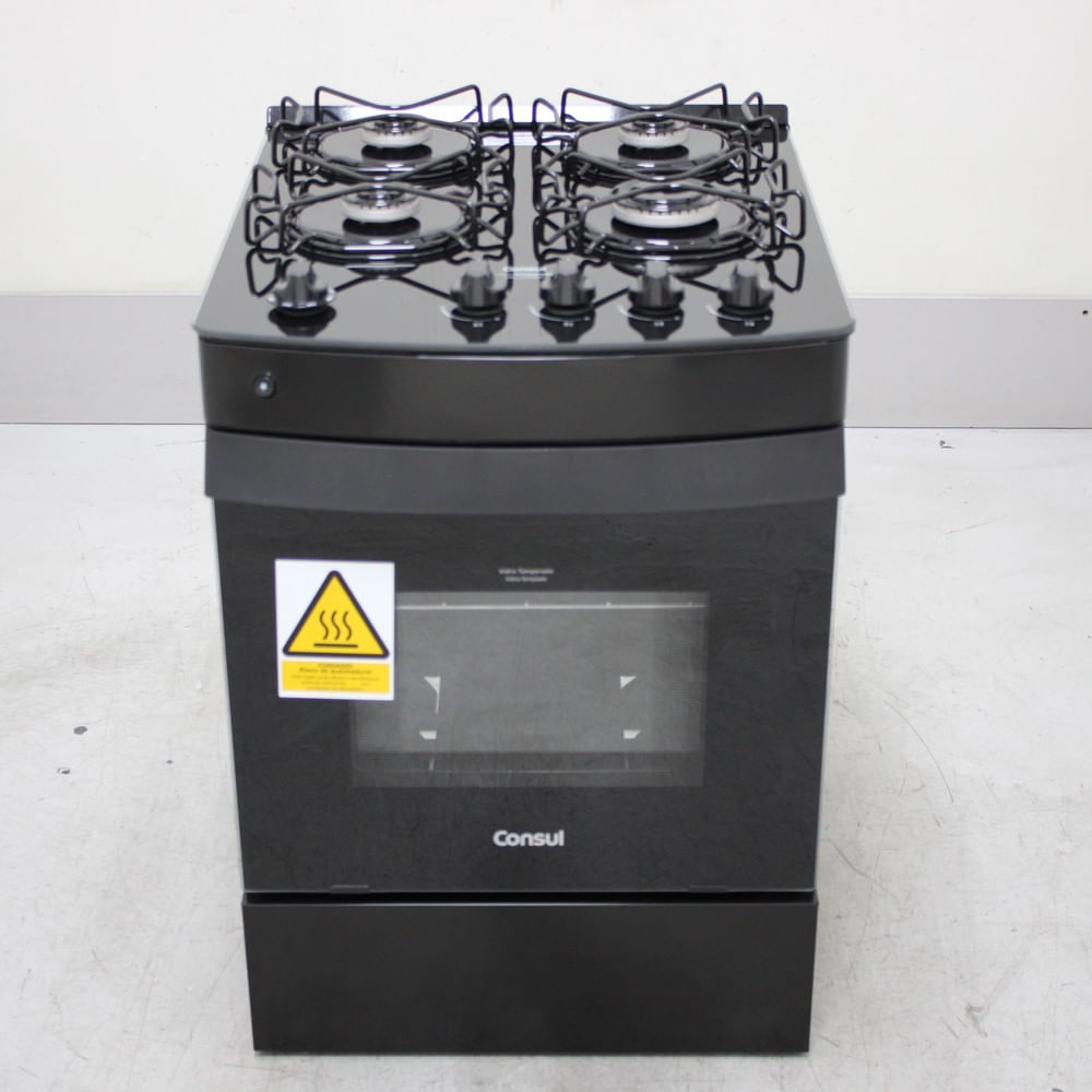 Fogão 4 Bocas Preto Consul Com Mesa De Vidro - Cfo4vceus2_Wotimo_Ce6525269 Bivolt