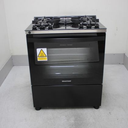 Fogão Brastemp 5 Bocas Preto Com Mesa de Vidro e Turbo Chama - BFS5VCEUS2_WOTIMO_CE6637335 BIVOLT