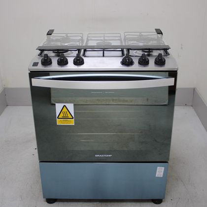 Fogão Brastemp 5 Bocas Cor Inox com Botões Removíveis e Exclusivo Aro Protetor - BFS5NCRUS3_WBOM_CE6627746 BIVOLT