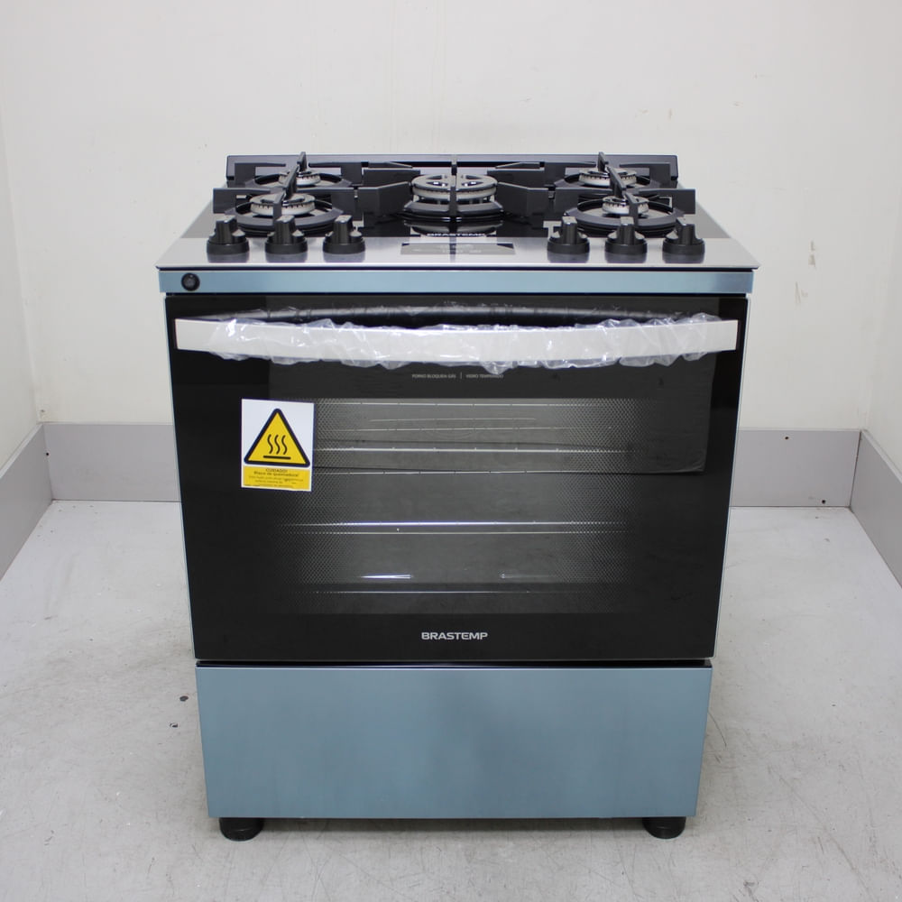 Fogão Brastemp 5 Bocas Cor Inox Com Mesa De Vidro, Turbo Chama E Timer - Bfs5xarus1_Wexcele_Ce6623736 Bivolt