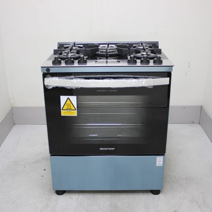 Fogão Brastemp 5 Bocas Cor Inox Com Mesa de Vidro, Turbo Chama e Timer - BFS5XARUS2_WOTIMO_CE6623945 BIVOLT