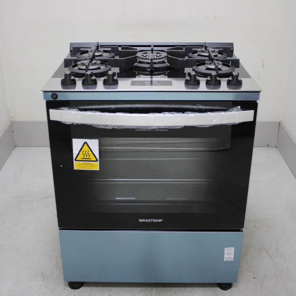 Fogão Brastemp 5 Bocas Cor Inox Com Mesa De Vidro, Turbo Chama E Timer - Bfs5xarus2_Wotimo_Ce6627641 Bivolt