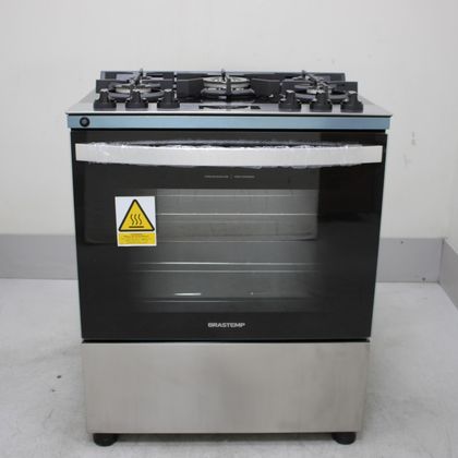 Fogão Brastemp 5 Bocas Cor Inox Com Mesa de Vidro, Turbo Chama e Timer - BFS5XARUS2_WOTIMO_CE6643111 BIVOLT