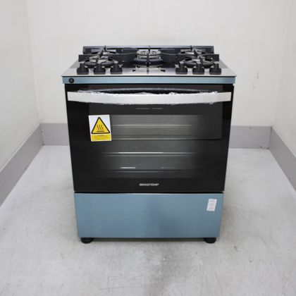 Fogão Brastemp 5 Bocas Cor Inox Com Mesa de Vidro, Turbo Chama e Timer - BFS5XARUS2_WOTIMO_CE6636494 BIVOLT
