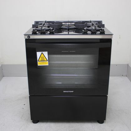 Fogão Brastemp 5 Bocas Preto Com Mesa de Vidro e Turbo Chama - BFS5VCEUS2_WOTIMO_CE6643338 BIVOLT