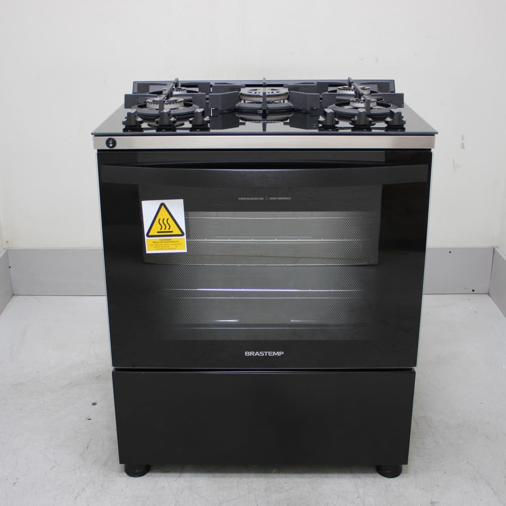 Fogão Brastemp 5 Bocas Preto Com Mesa De Vidro E Turbo Chama - Bfs5vceus2_Wotimo_Ce6643338 Bivolt