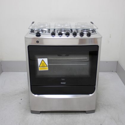 Fogão Consul 6 Bocas Cor Inox com Botões Removíveis e Vidro Interno Vedado - CFS6NARUS3_WBOM_CE6531434 BIVOLT