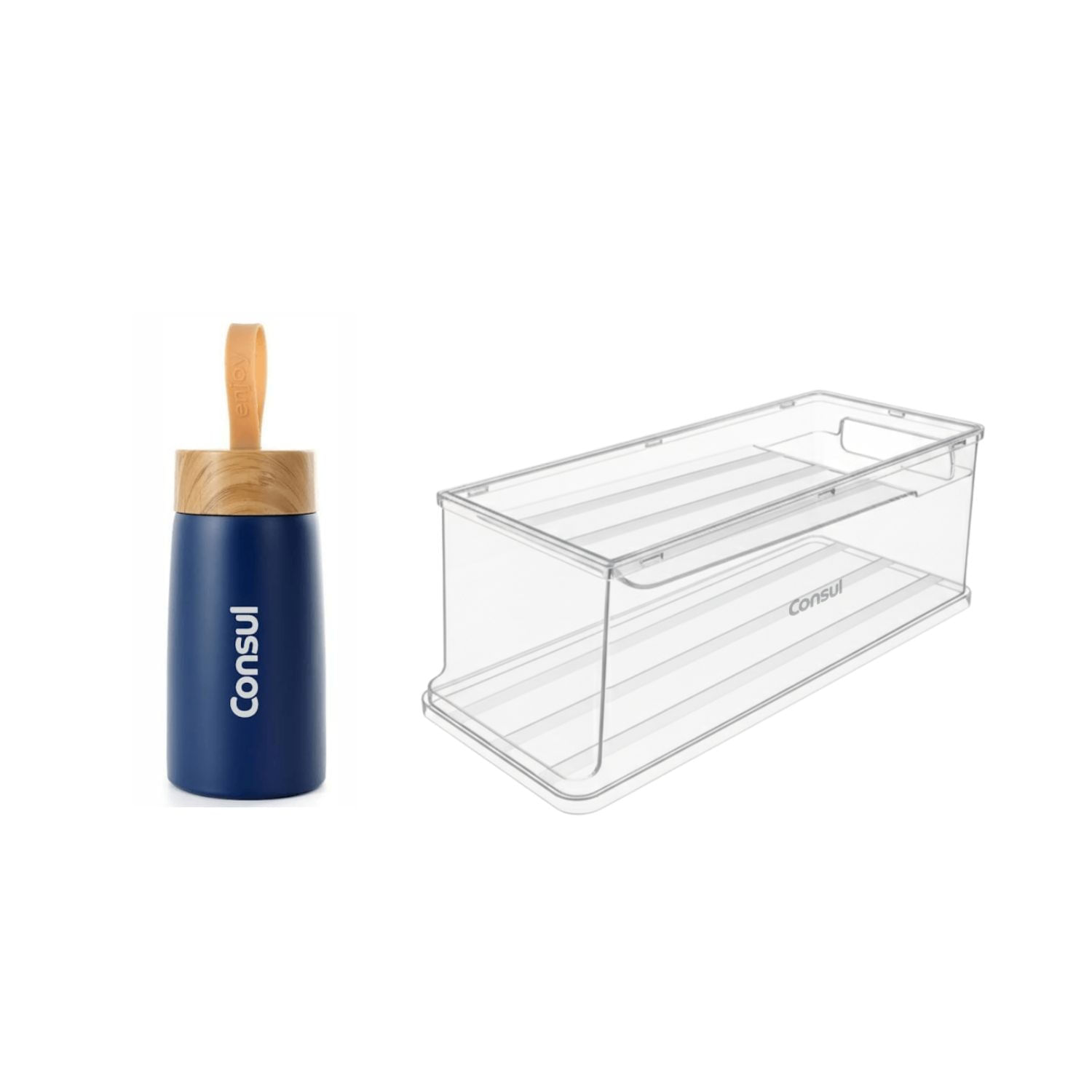 Combo Garrafa Inox 250ml + Porta Latas Deslizante Consul (326026634 + 600000004) - Cj_3260_6004 Sem Voltagem