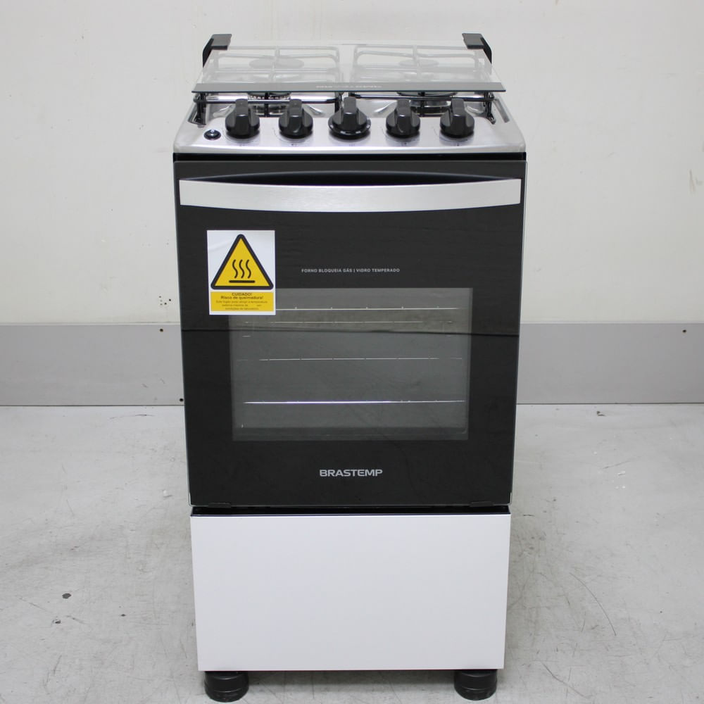 Fogão Brastemp 4 Bocas Branco Com Duas Prateleiras Com Alturas Ajustáveis - Bfo4nbbus3_Wbom_Ce6646536 Bivolt