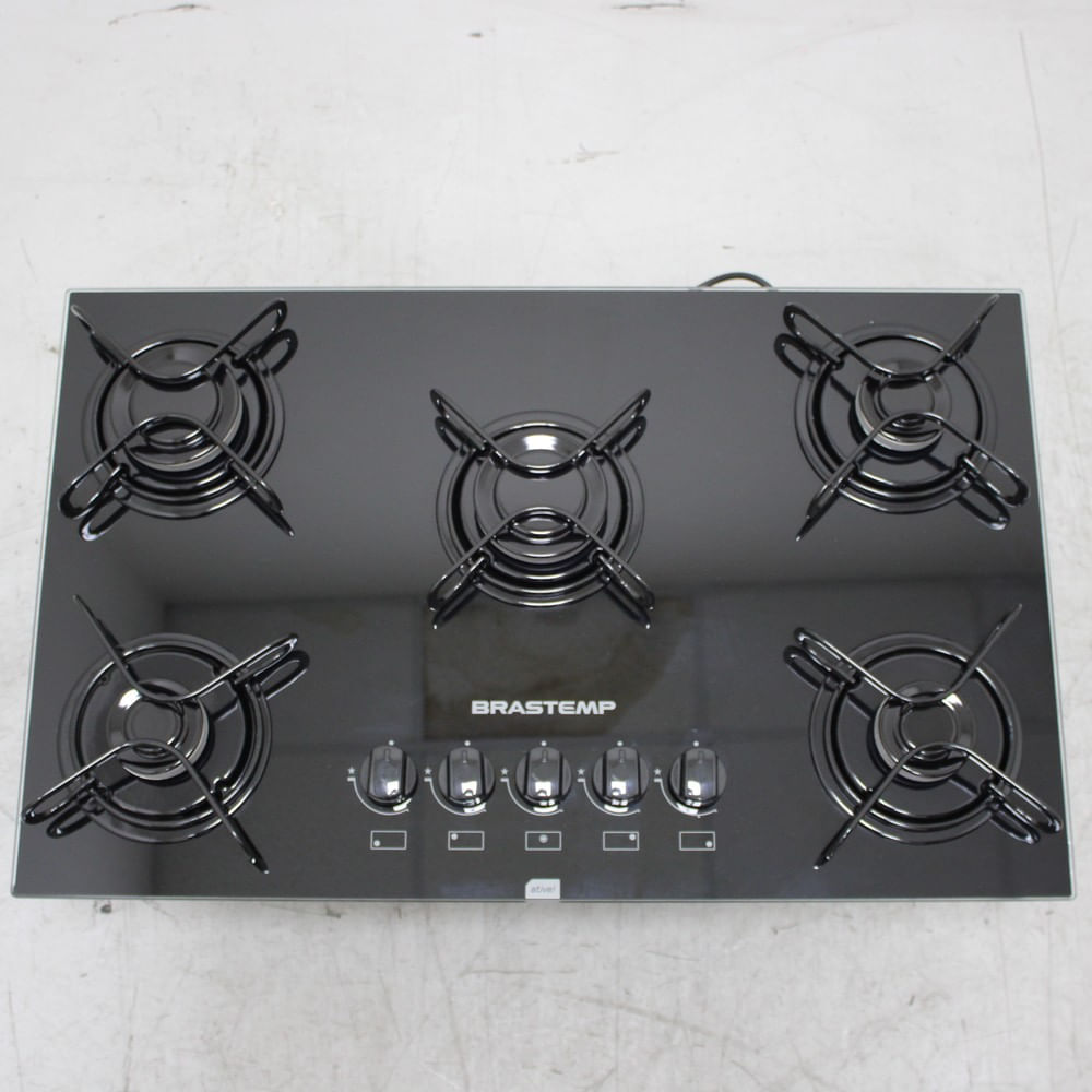 Cooktop 5 bocas Brastemp com grades piatina e acendimento automático - BDD75AEUS2_WOTIMO_CF6659839