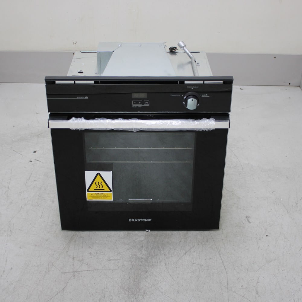 Forno de Embutir a Gás Brastemp 78 Litros Preto com Grill e Timer Touch - BOA84AERS2_WOTIMO_CE6650587