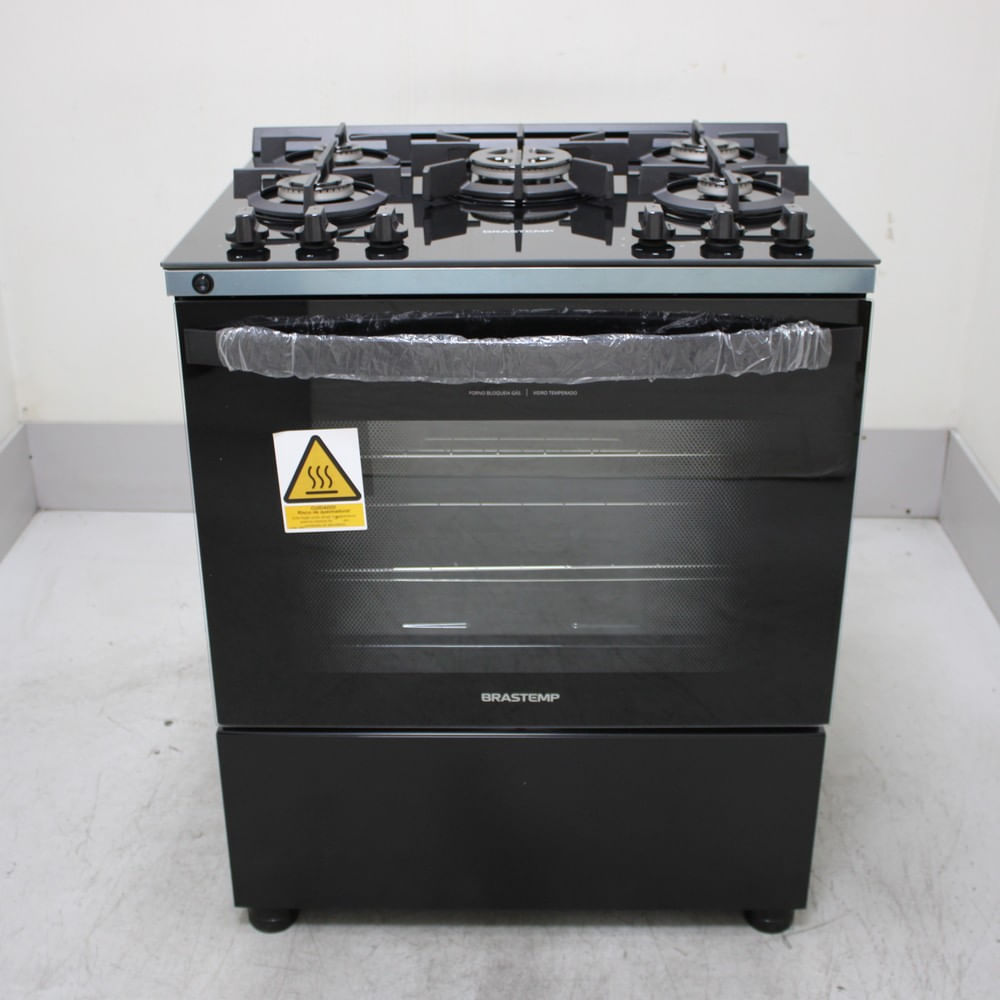Fogão Brastemp 5 Bocas Preto Com Mesa De Vidro E Turbo Chama - Bfs5vceus2_Wotimo_Cf6663199 Bivolt