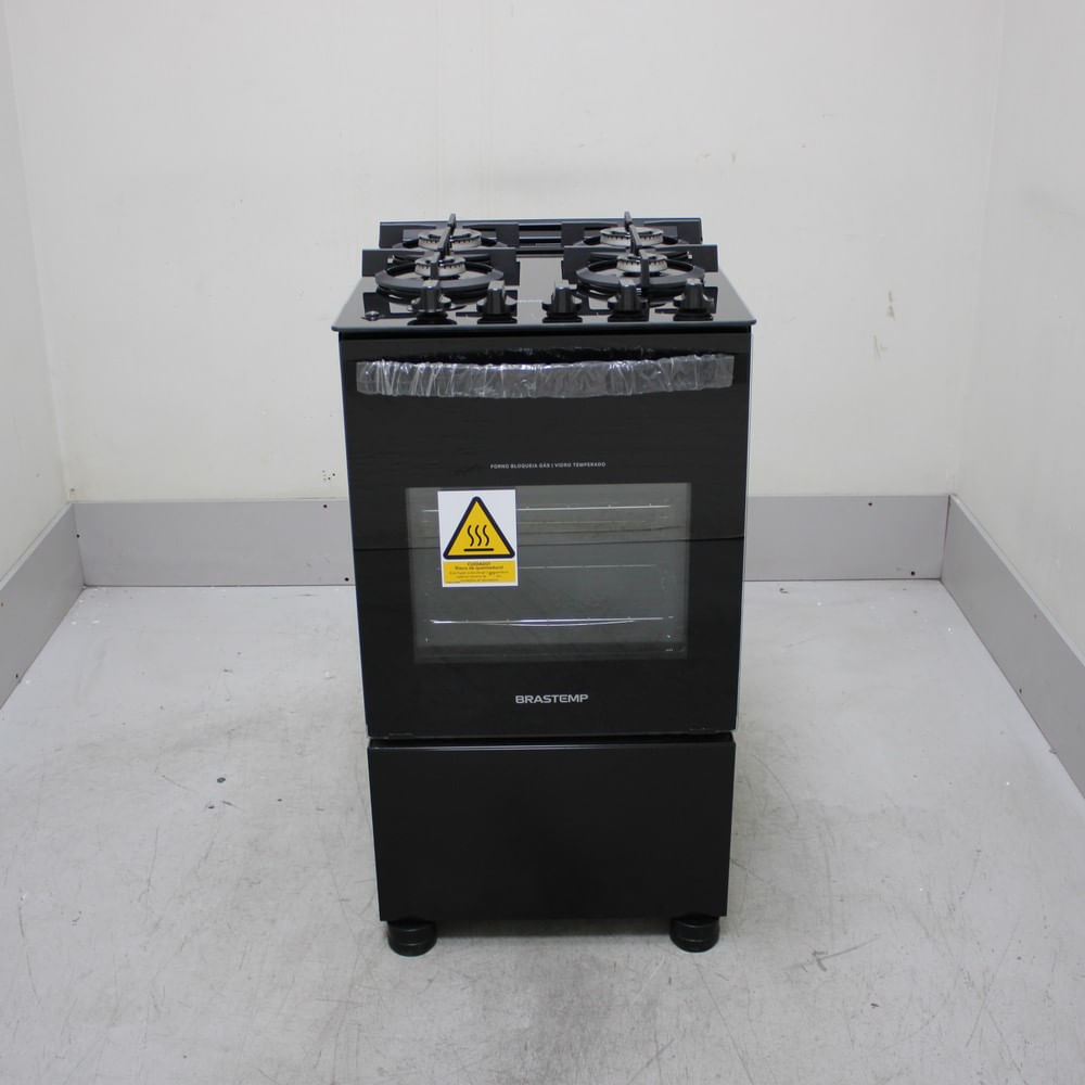 Fogão Brastemp 4 Bocas Preto Com Mesa De Vidro E Grades Duplas De Ferro Fundido - Bfo4vaeus2_Wotimo_Cf6658356 Bivolt