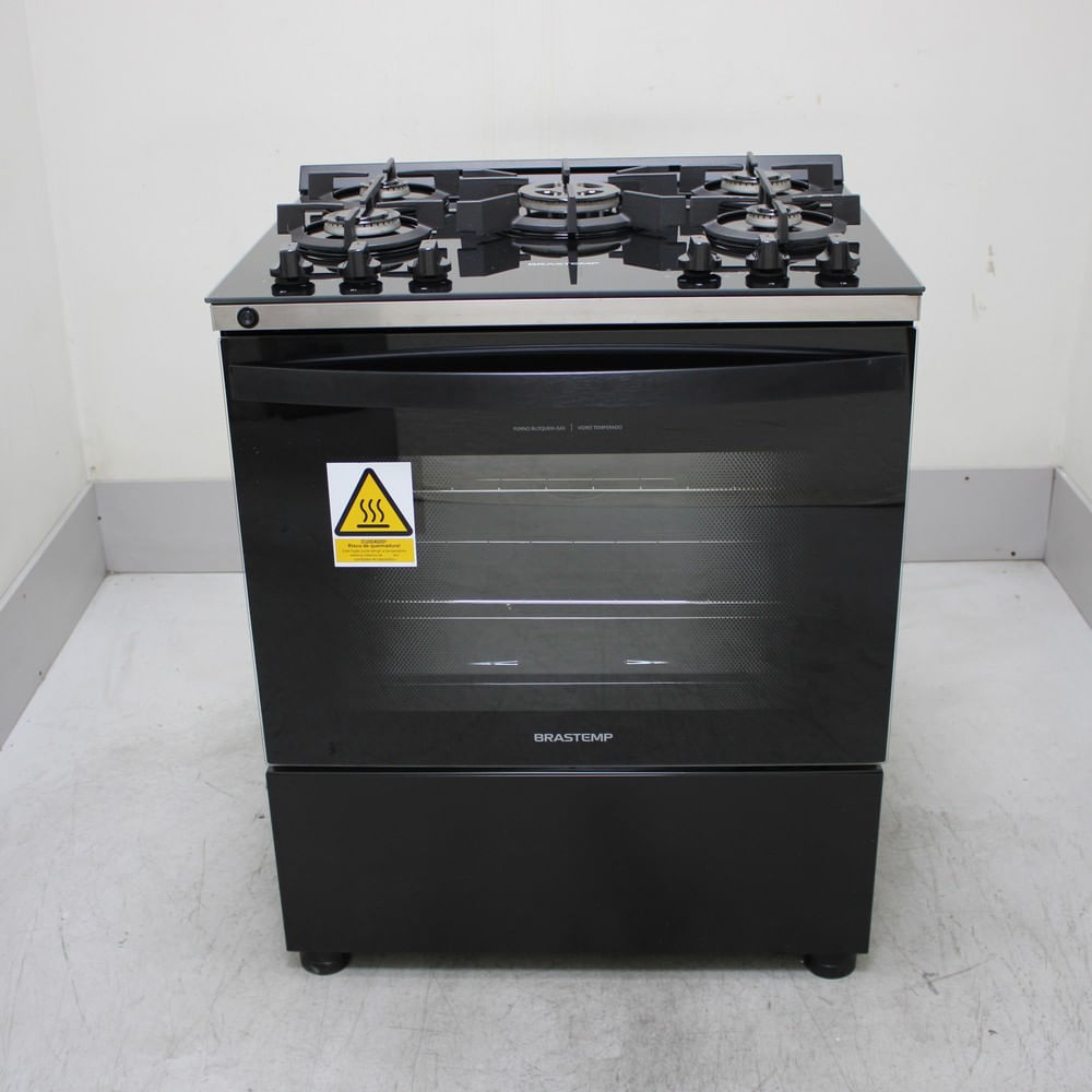 Fogão Brastemp 5 Bocas Preto Com Mesa De Vidro E Turbo Chama - Bfs5vceus2_Wotimo_Cf6663198 Bivolt