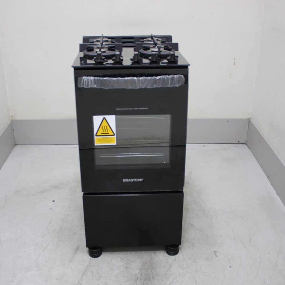 Fogão Brastemp 4 Bocas Preto Com Mesa De Vidro E Grades Duplas De Ferro Fundido - Bfo4vaeus2_Wotimo_Ce6645701 Bivolt