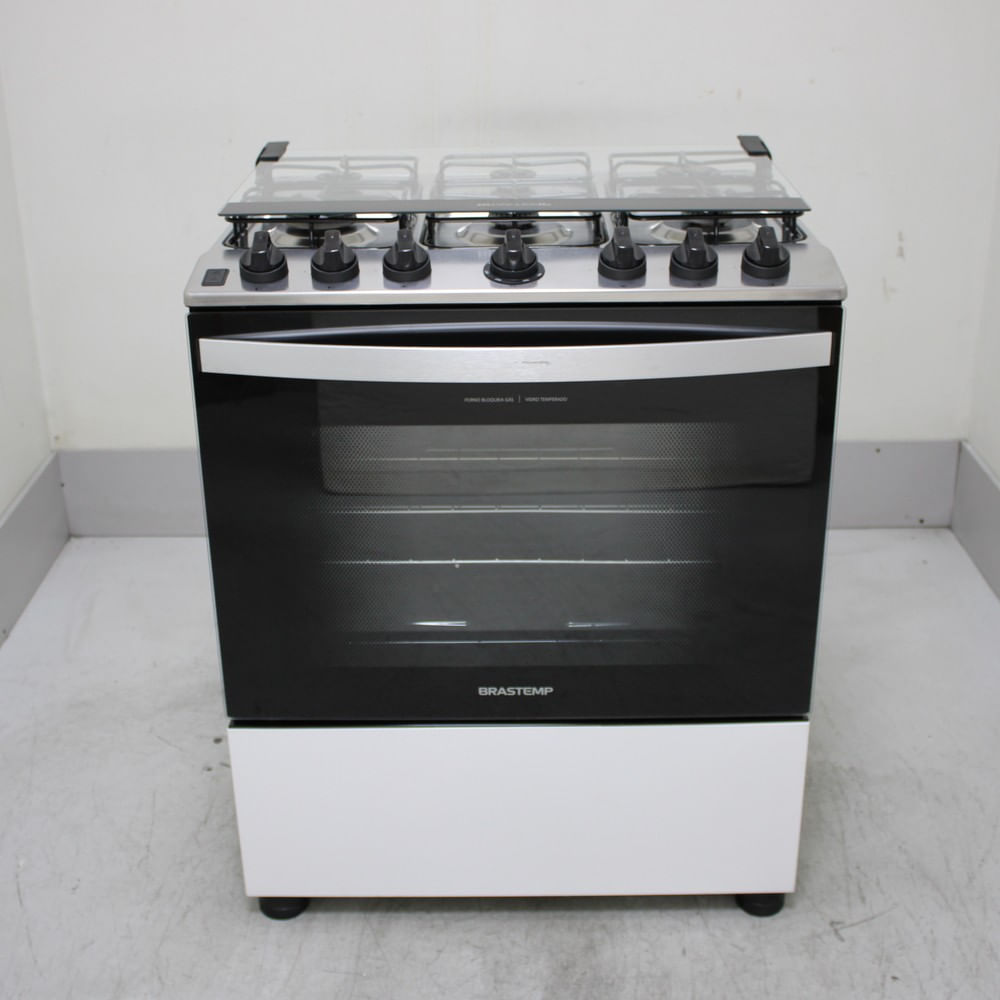 Fogão Brastemp 6 Bocas Branco Com Botões Removíveis E Exclusivo Aro Protetor - Bfs6ncbus2_Wotimo_Cf6662218 Bivolt