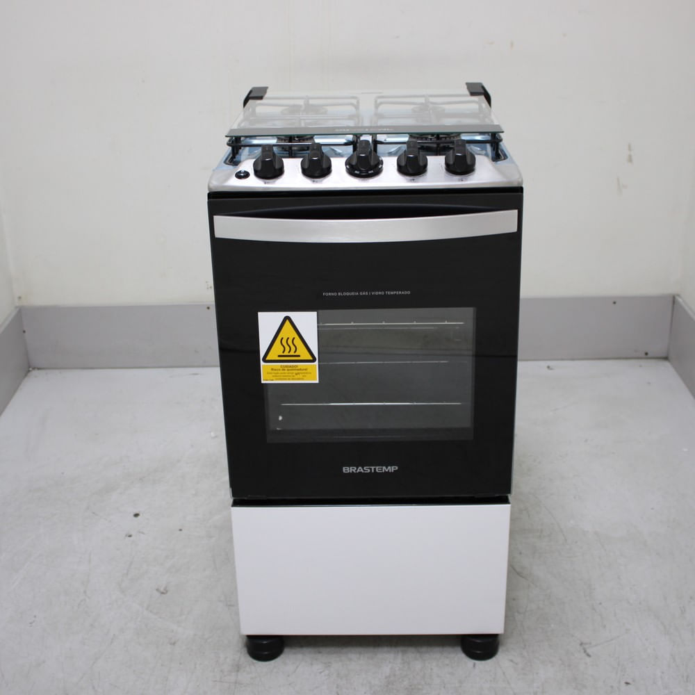 Fogão Brastemp 4 Bocas Branco Com Duas Prateleiras Com Alturas Ajustáveis - Bfo4nbbus1_Wexcele_Cf6676644 Bivolt