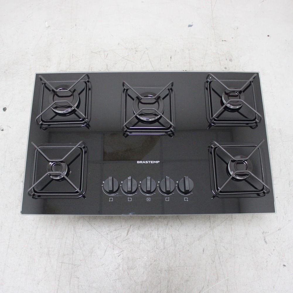 Cooktop 5 Bocas a Gás Brastemp com Grades de ferro Aramado e Chama Simmer - BDD75BEUS2_WOTIMO_CF6687063