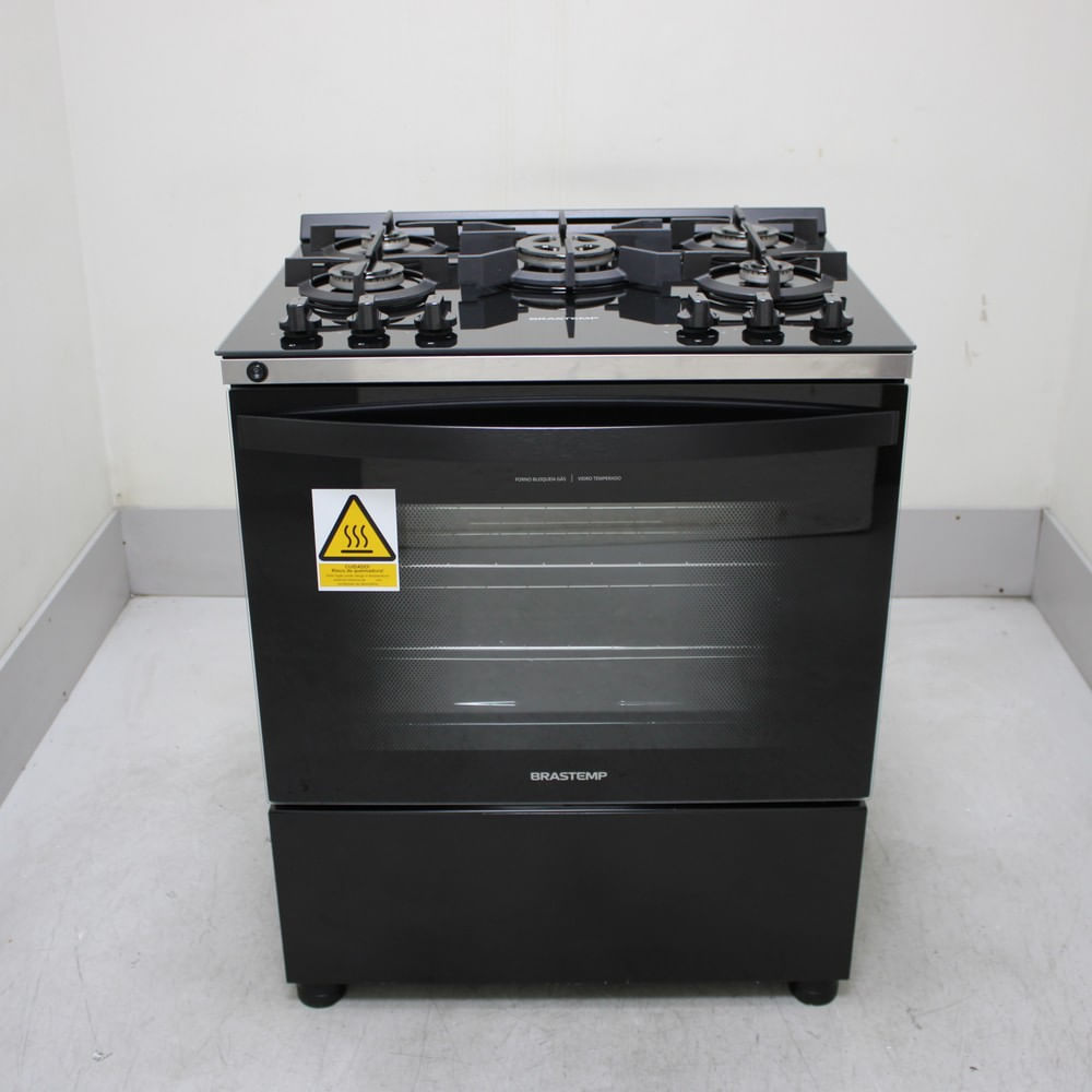 Fogão Brastemp 5 Bocas Preto Com Mesa De Vidro E Turbo Chama - Bfs5vceus2_Wotimo_Cf6683204 Bivolt