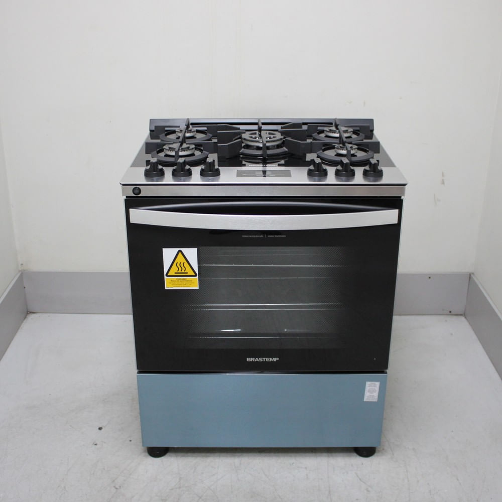 Fogão Brastemp 5 Bocas Cor Inox Com Mesa De Vidro, Turbo Chama E Timer - Bfs5xarus2_Wotimo_Cf6688329 Bivolt