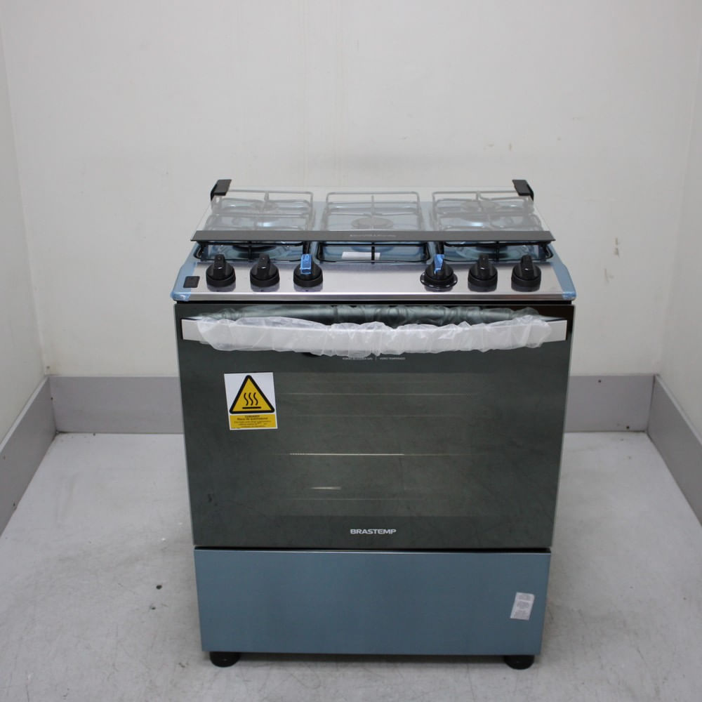 Fogão Brastemp 5 Bocas Cor Inox com Botões Removíveis e Exclusivo Aro Protetor - BFS5NCRUS2_WOTIMO_CF6684916