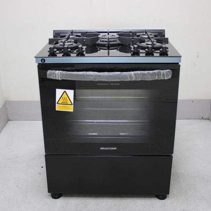 Fogão Brastemp 5 Bocas Preto Com Mesa de Vidro e Turbo Chama - BFS5VCEUS1_WEXCELE_CF6682536 BIVOLT