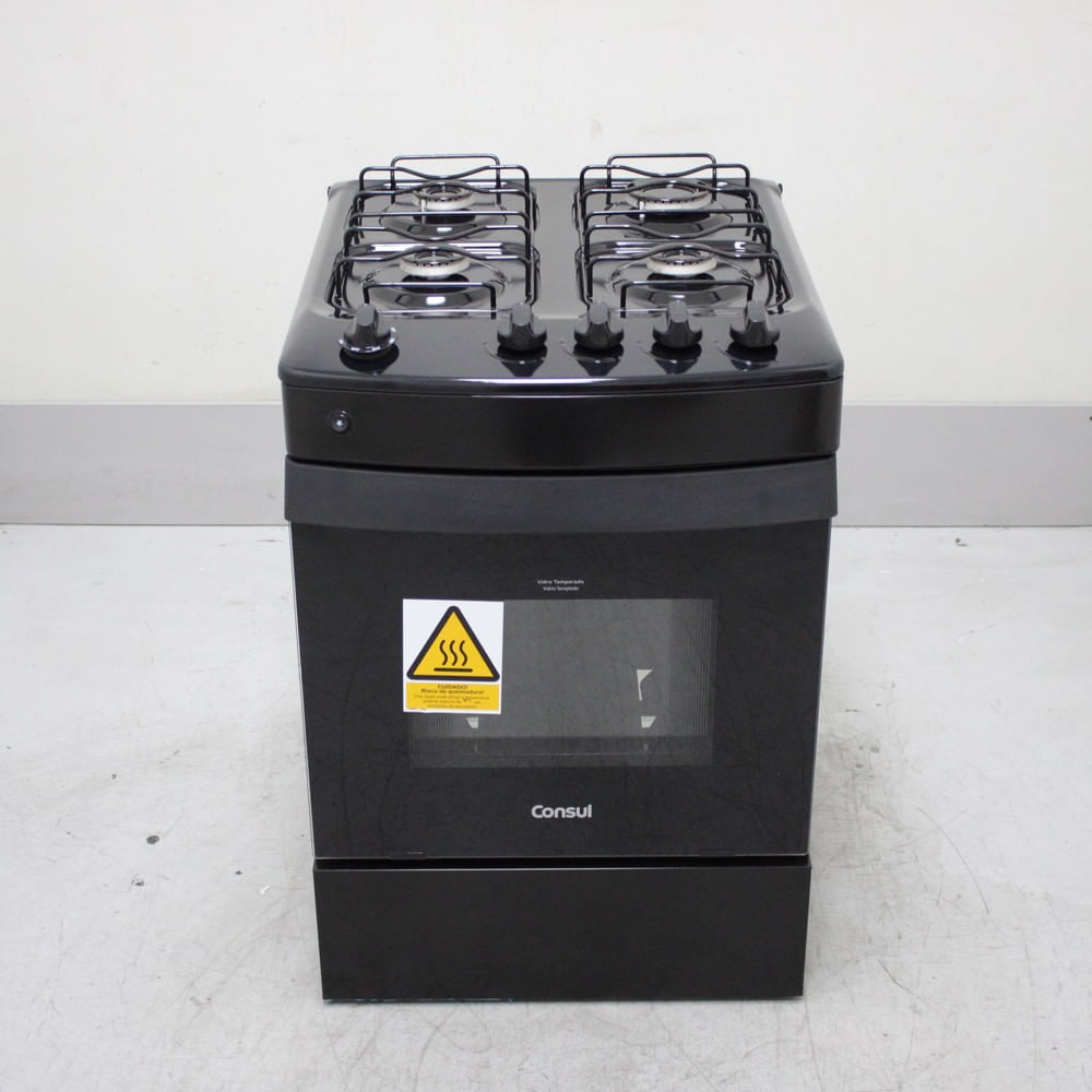 Fogão 4 Bocas Preto Consul Com Mesa Esmaltada - Cfo4zaeus1_Wexcele_Cf6744600 Bivolt