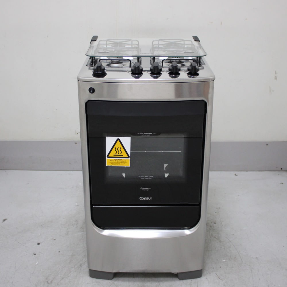 Fogão Consul 4 Bocas Inox com Acendimento Automático - CFO4NARUS1_WEXCELE_CG6764752