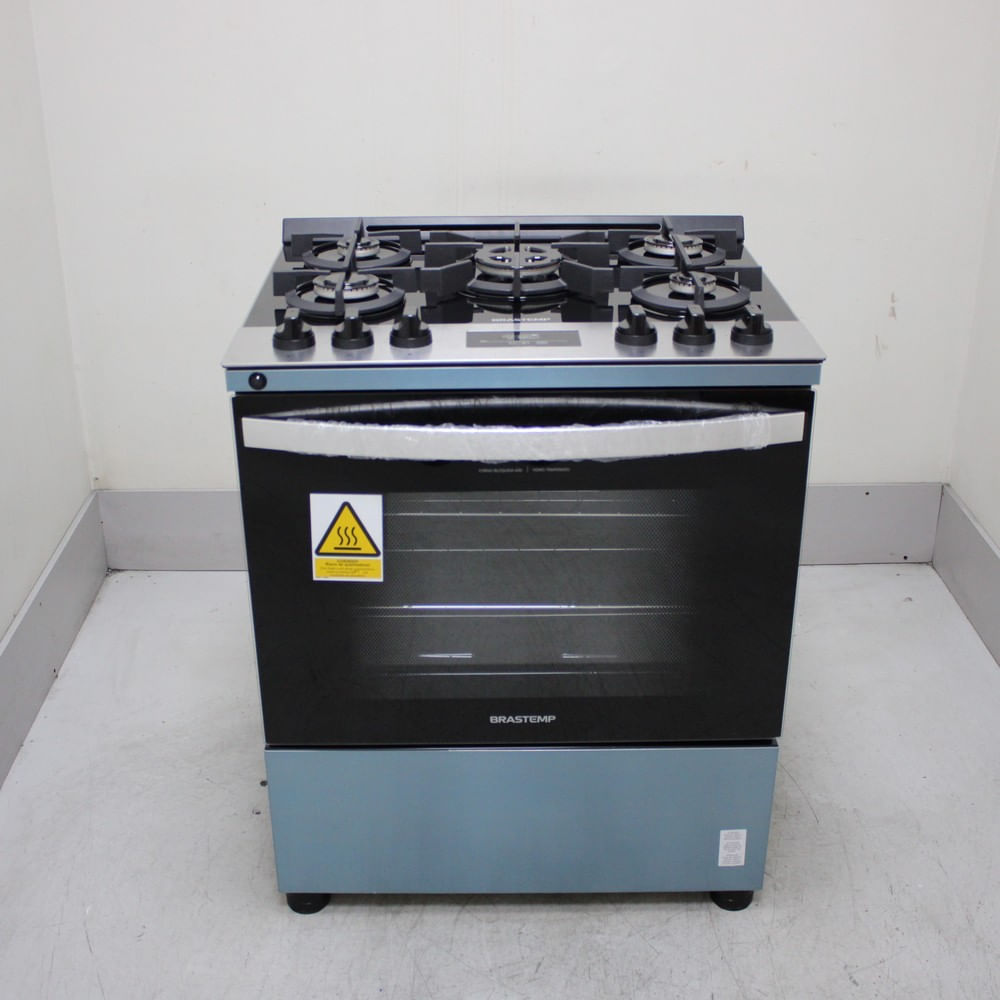 Fogão Brastemp 5 Bocas Cor Inox Com Mesa De Vidro, Turbo Chama E Timer - Bfs5xarus2_Wotimo_Cf6696900 Bivolt