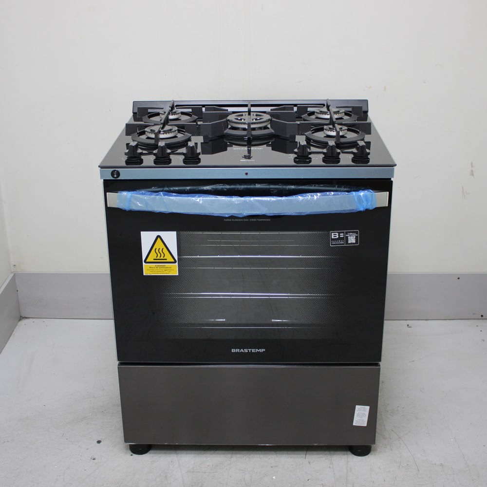 Fogão Brastemp 5 Bocas Com Mesa De Vidro Eclipse Collection, Função Air Fryer E Turbo Chama - Bfs5laprs1_Wexcele_Cg6718853 220V